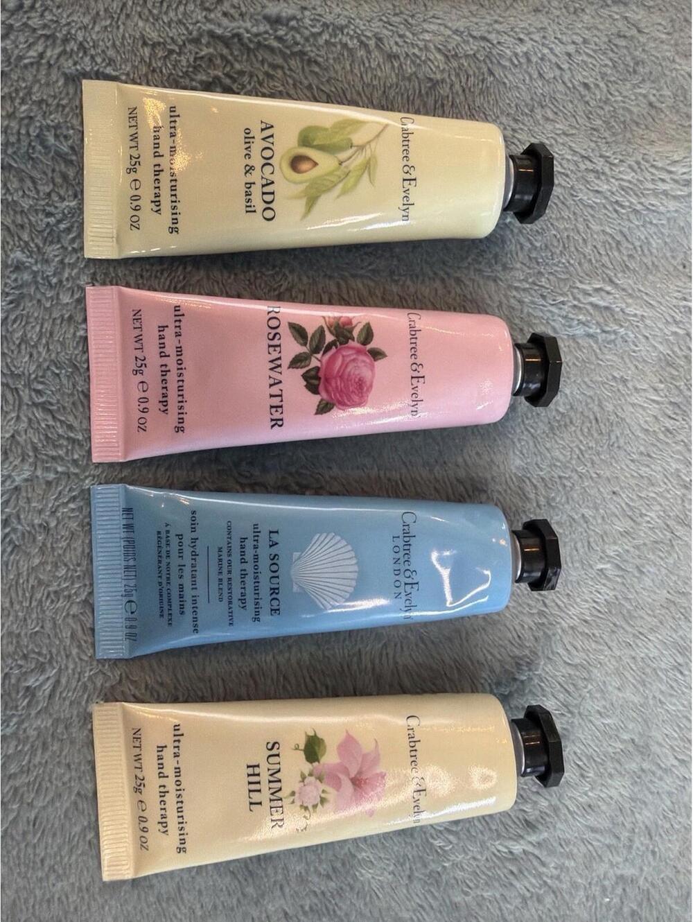 Crabtree & Evelyn Hand Therapy Mini Set 4 Rosewater La Source Summer Hill 25g